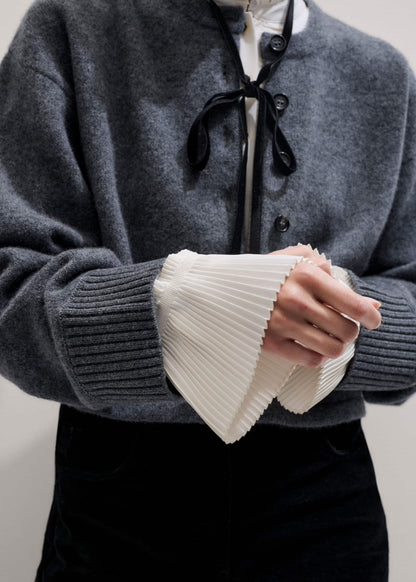 Cream Frill Neck Layering Blouse + Tie | ME+EM Clothing