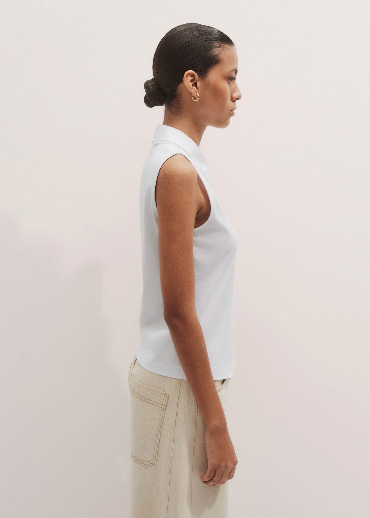 White Collared Layering Tank | ME+EM Clothing