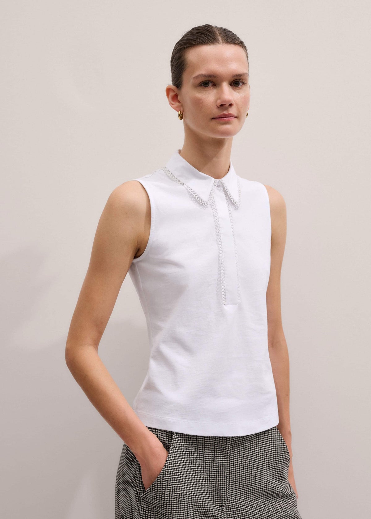 White Collared Layering Tank | ME+EM Clothing