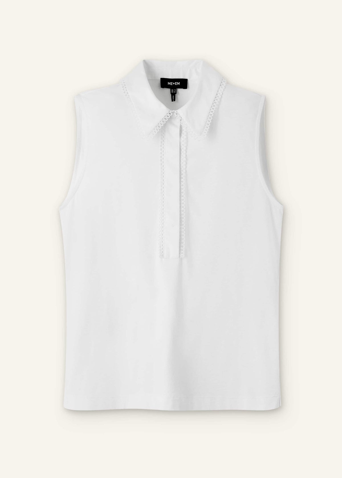 White Collared Layering Tank | ME+EM Clothing