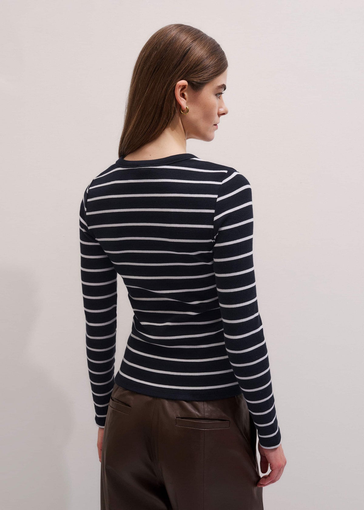 Navy Ultimate Rib Long Sleeve Top | ME+EM Clothing