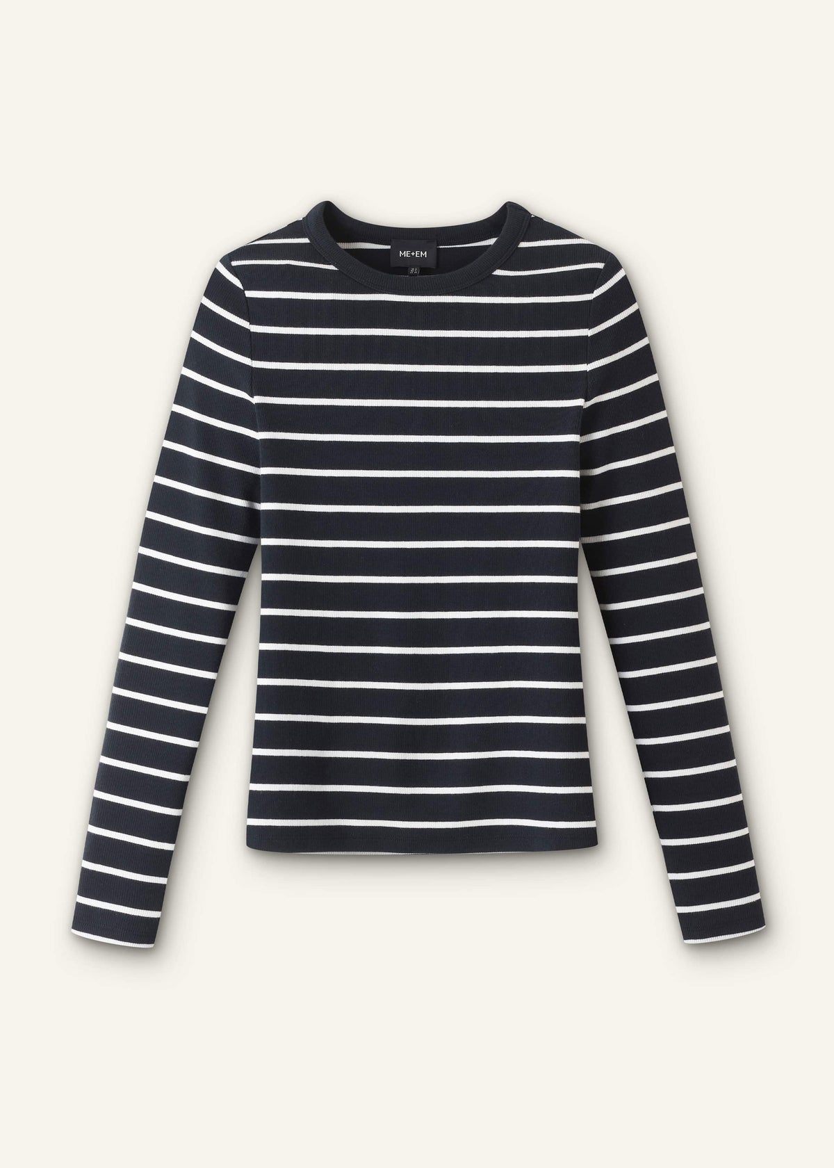 Navy Ultimate Rib Long Sleeve Top | ME+EM Clothing