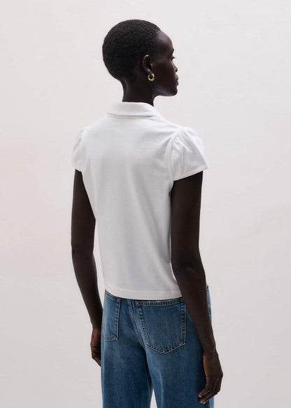 White Cap Sleeve Polo Tee | ME+EM Clothing