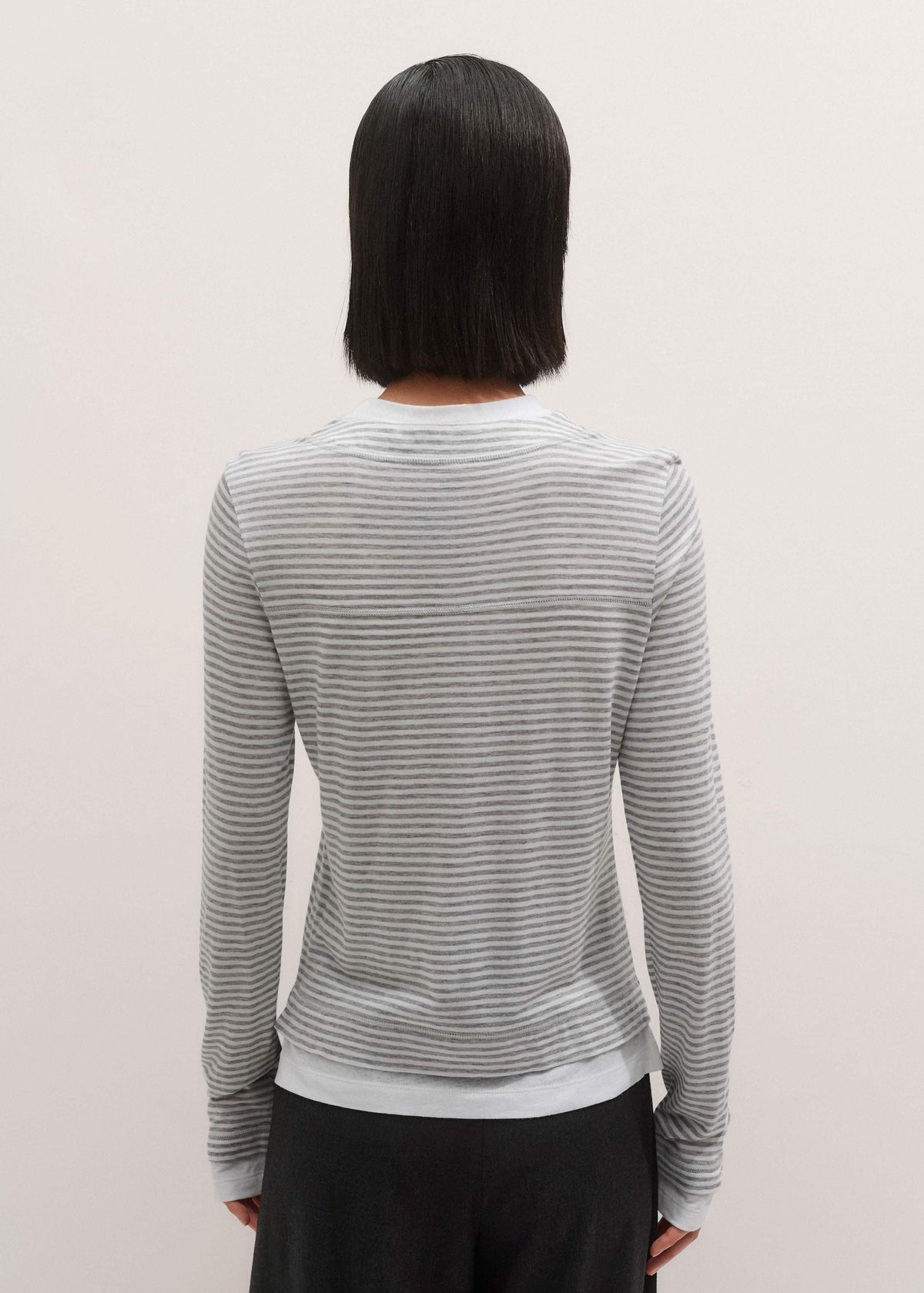 Gray Double-Layer Look Long Sleeve Top | ME+EM Clothing