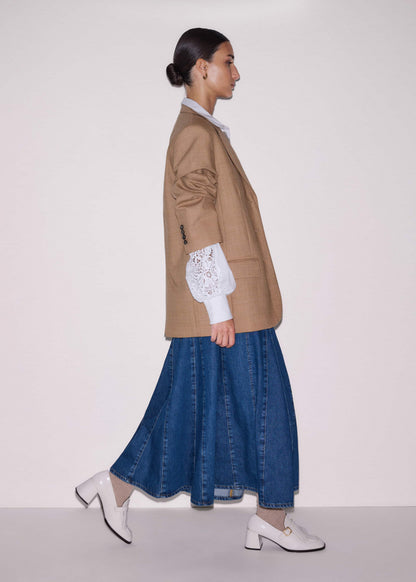 White Lace + Poplin Layering Shirt | ME+EM Clothing