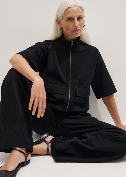 Black Luxe Travel Tailoring Layering Jacket | ME+EM Clothing
