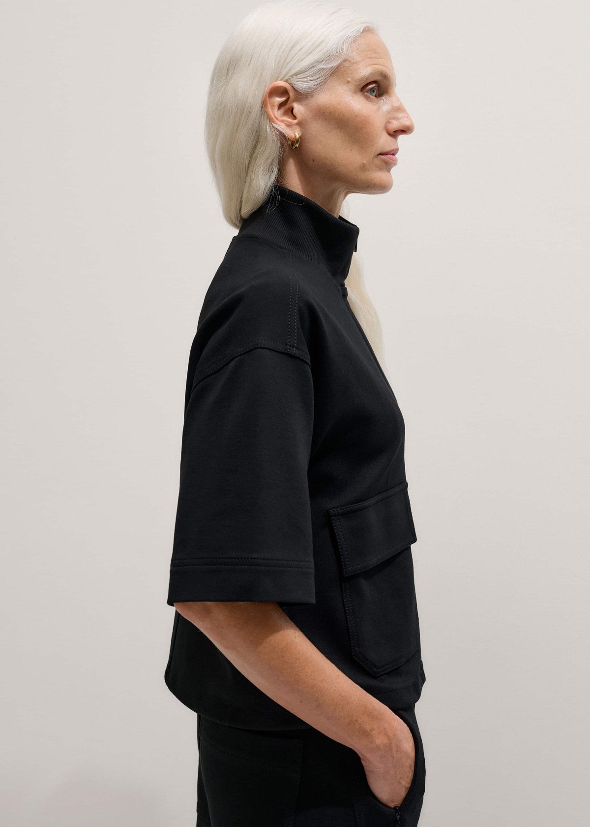 Black Luxe Travel Tailoring Layering Jacket | ME+EM Clothing