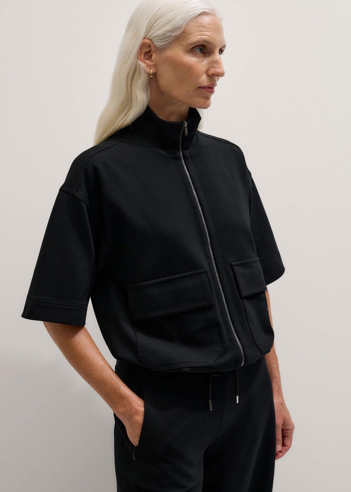 Black Luxe Travel Tailoring Layering Jacket | ME+EM Clothing