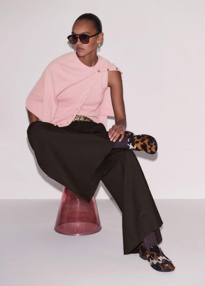 Pink Cashmere Roll Trim Knit Sweater Vest | ME+EM Clothing