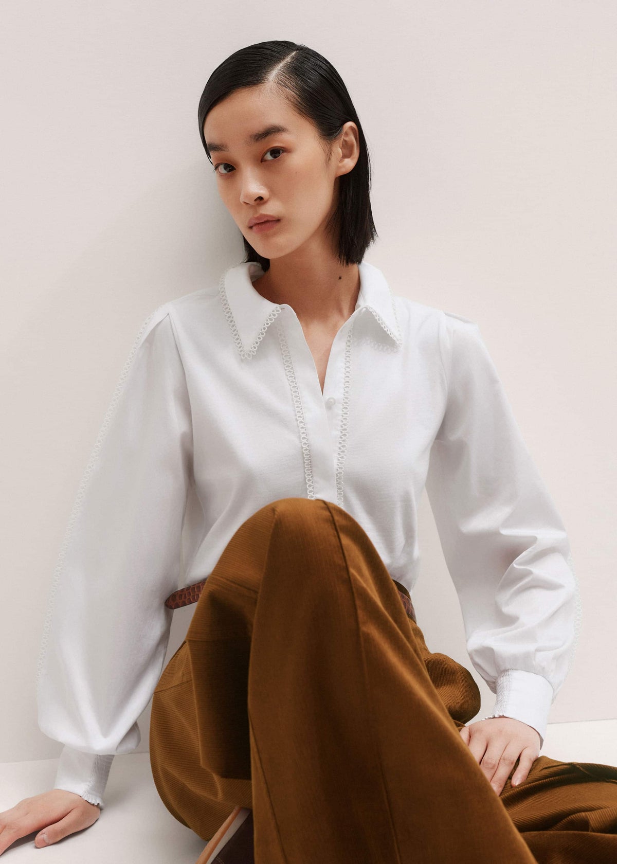 White Collared Layering Top | ME+EM Clothing
