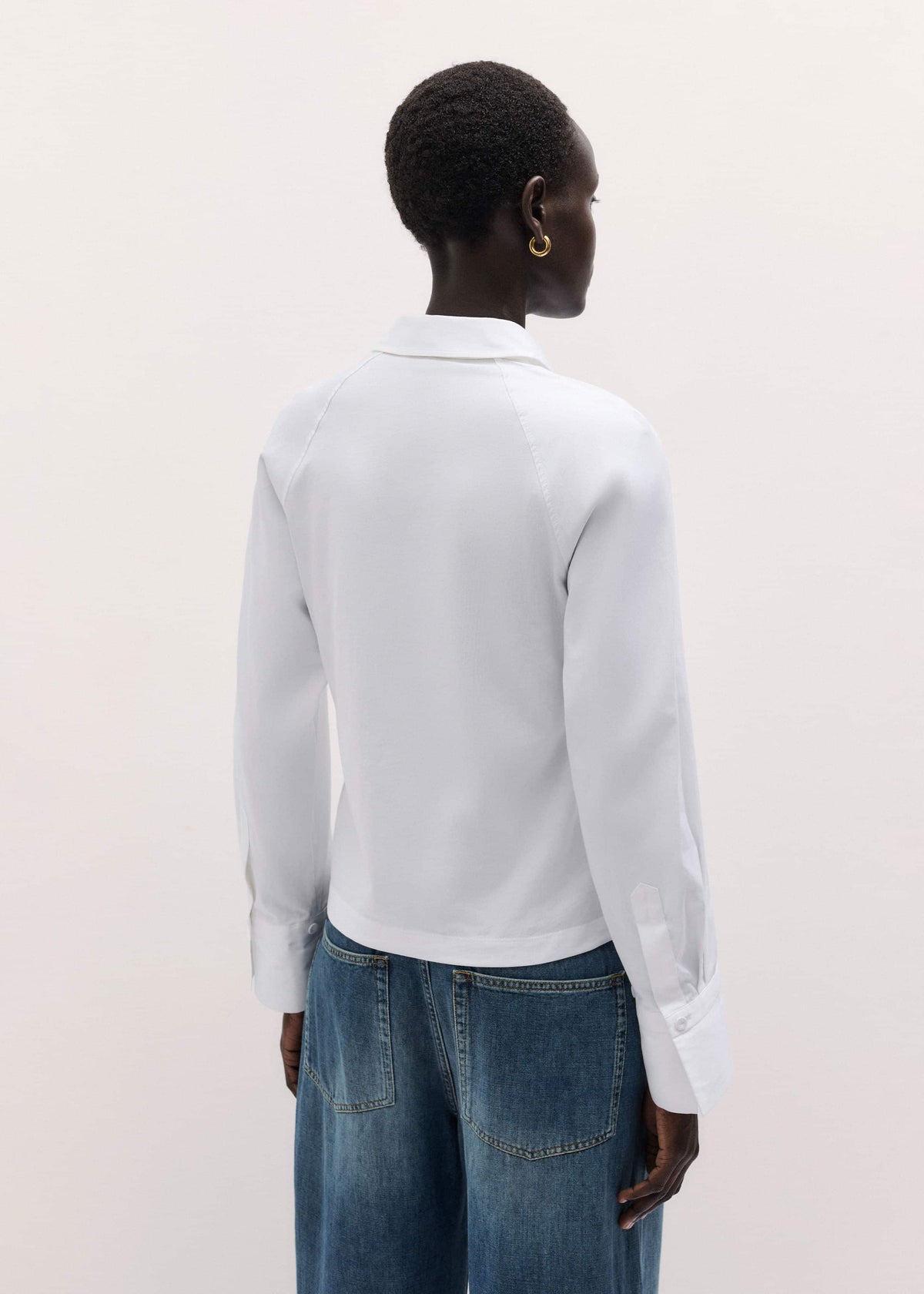 White Raglan Shirt Layering Top | ME+EM Clothing