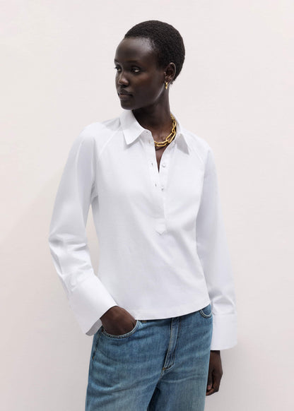 White Raglan Shirt Layering Top | ME+EM Clothing