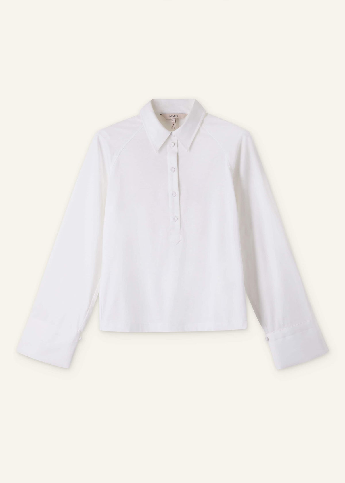 White Raglan Shirt Layering Top | ME+EM Clothing