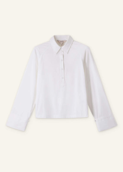 White Raglan Shirt Layering Top | ME+EM Clothing