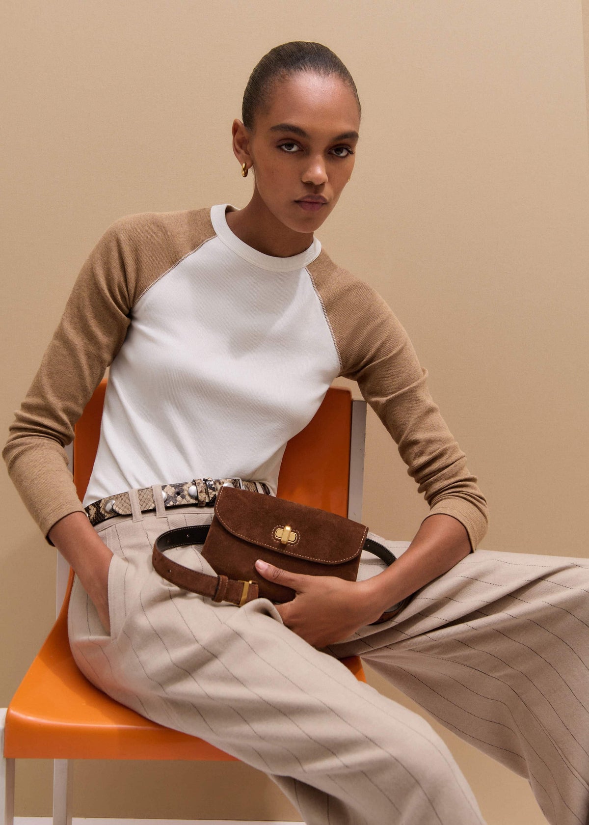 Cream Ultimate Slim Baseball Top | ME+EM Clothing