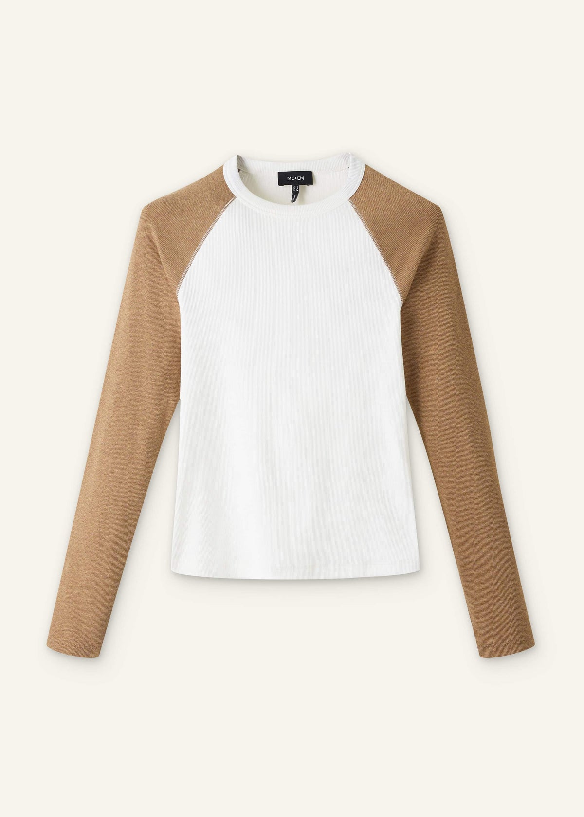 Cream Ultimate Slim Baseball Top | ME+EM Clothing