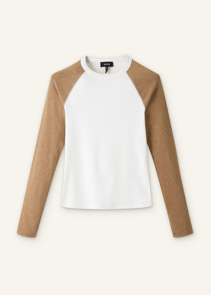 Cream Ultimate Slim Baseball Top | ME+EM Clothing