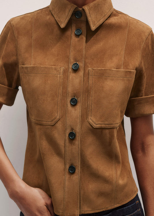 Brown Paneled Shirt | ME+EM Clothing