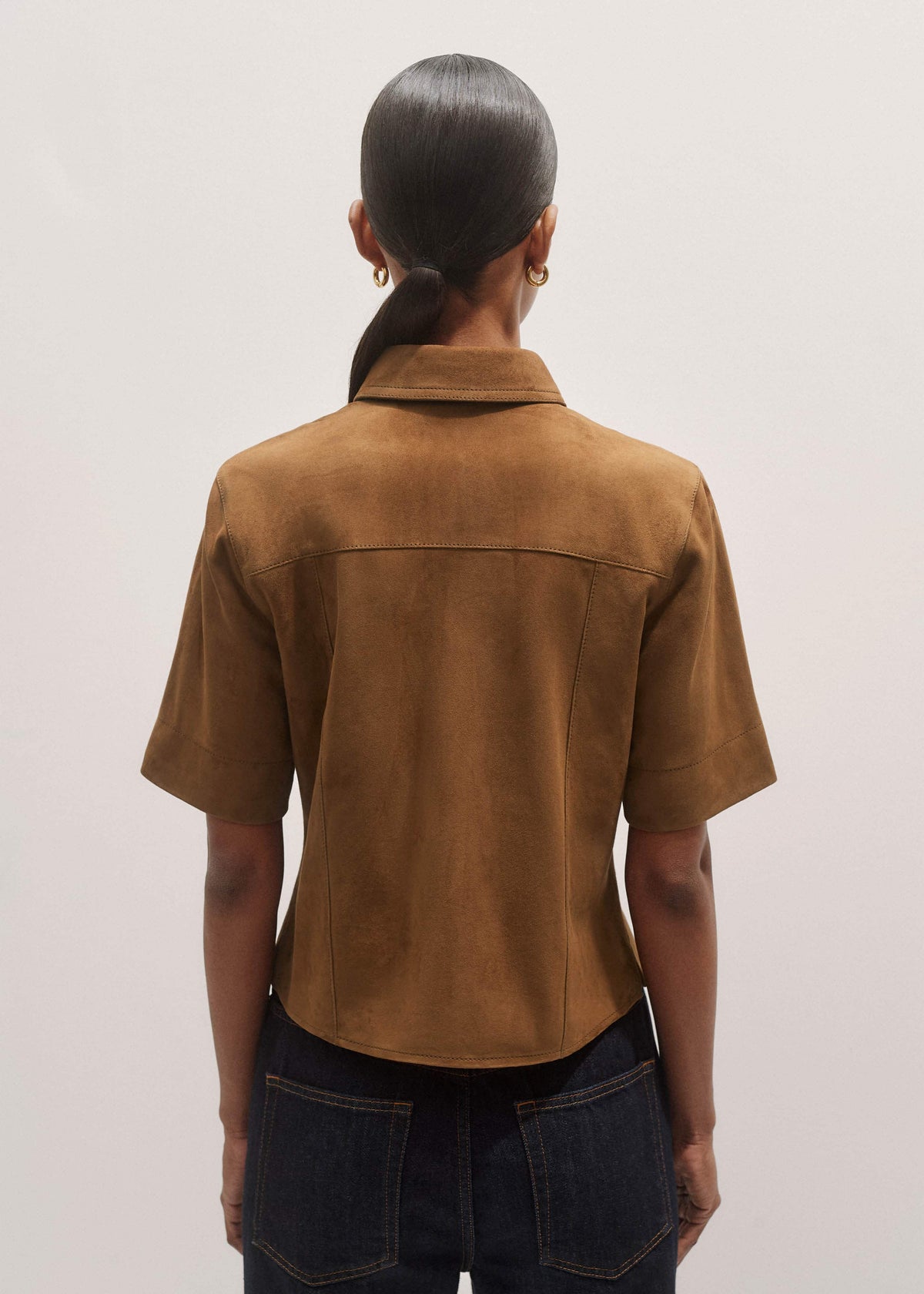 Brown Paneled Shirt | ME+EM Clothing
