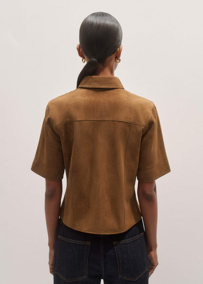 Brown Paneled Shirt | ME+EM Clothing