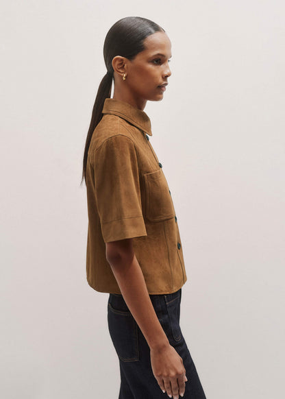 Brown Paneled Shirt | ME+EM Clothing