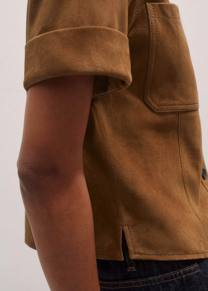 Brown Paneled Shirt | ME+EM Clothing