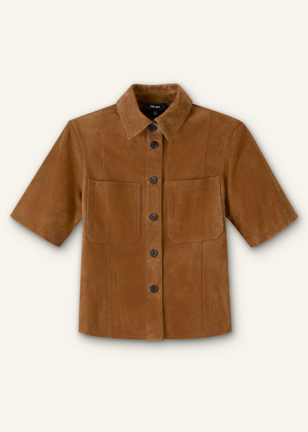 Brown Paneled Shirt | ME+EM Clothing