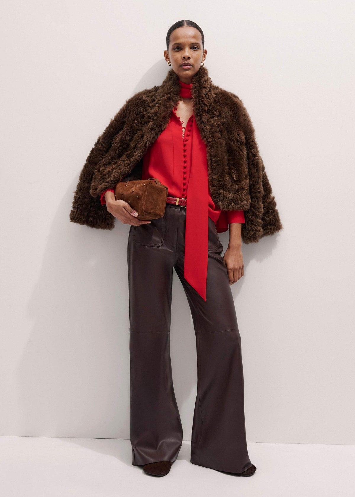 Red Silk Button Layering Shirt + Tie | ME+EM Clothing