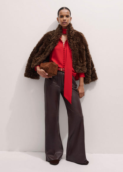 Red Silk Button Layering Shirt + Tie | ME+EM Clothing