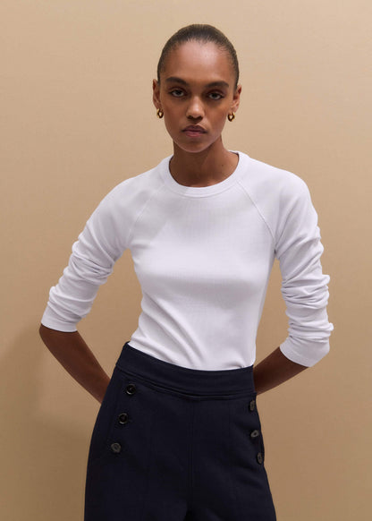 White Ultimate Slim Baseball Top | ME+EM Clothing