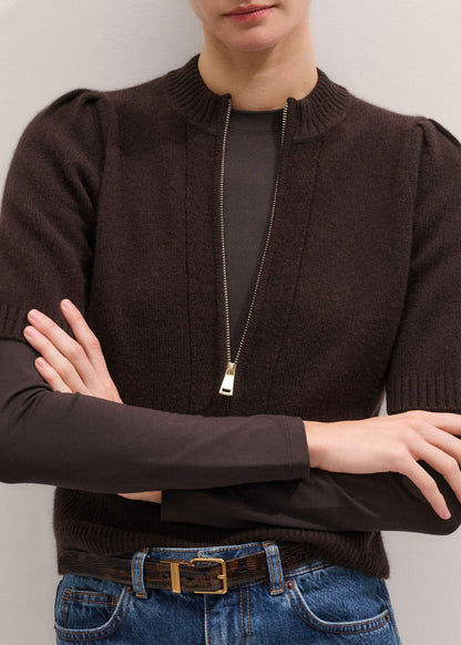 Brown Slim Crew Neck Top | ME+EM Clothing