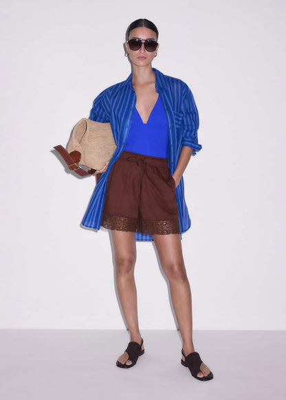 Blue Striped Oversized Beach Shirt | ME+EM Clothing