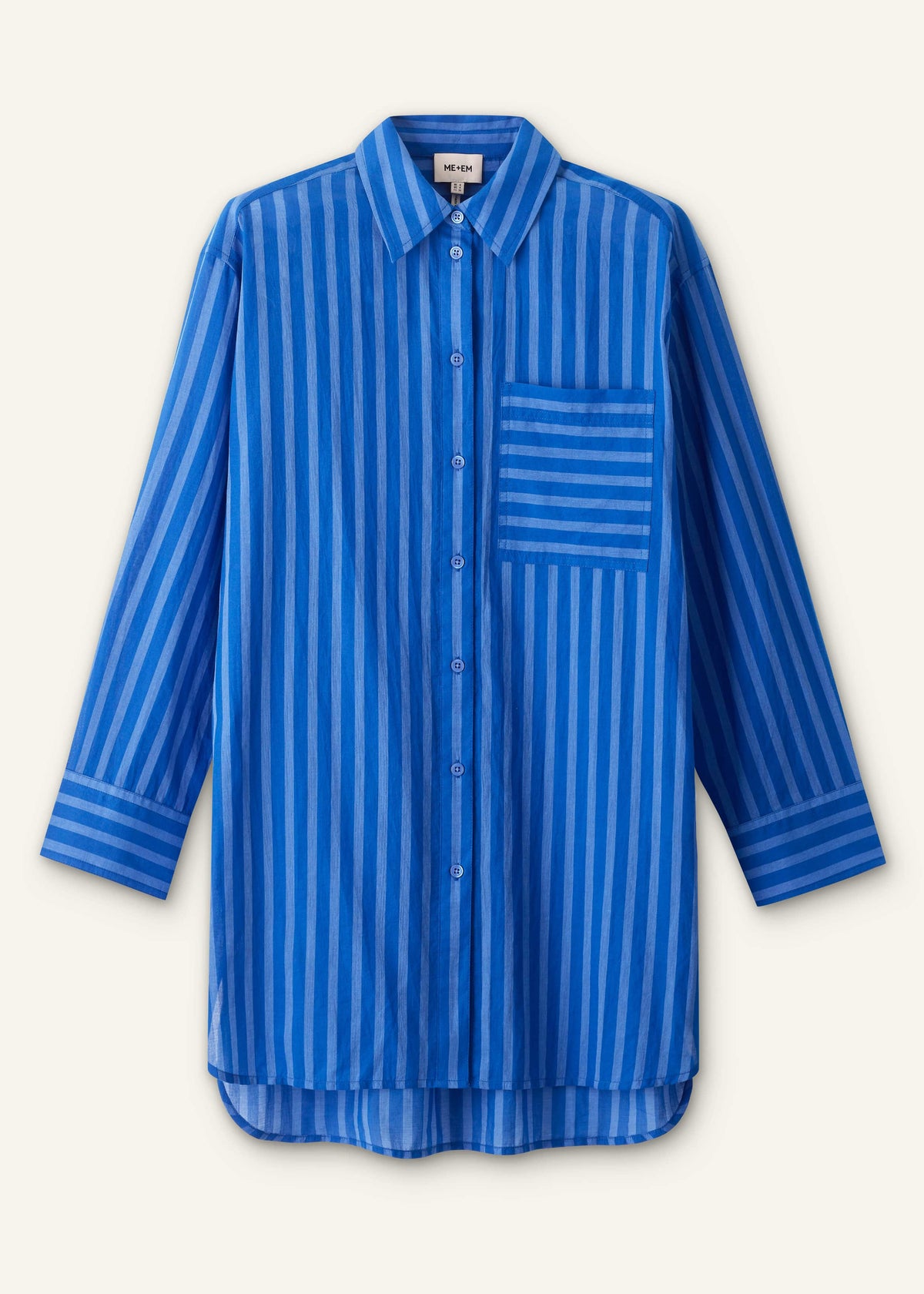 Blue Striped Oversized Beach Shirt | ME+EM Clothing