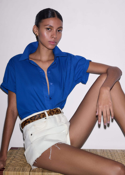 Blue Turn-Up Cuff Shirt | ME+EM Clothing