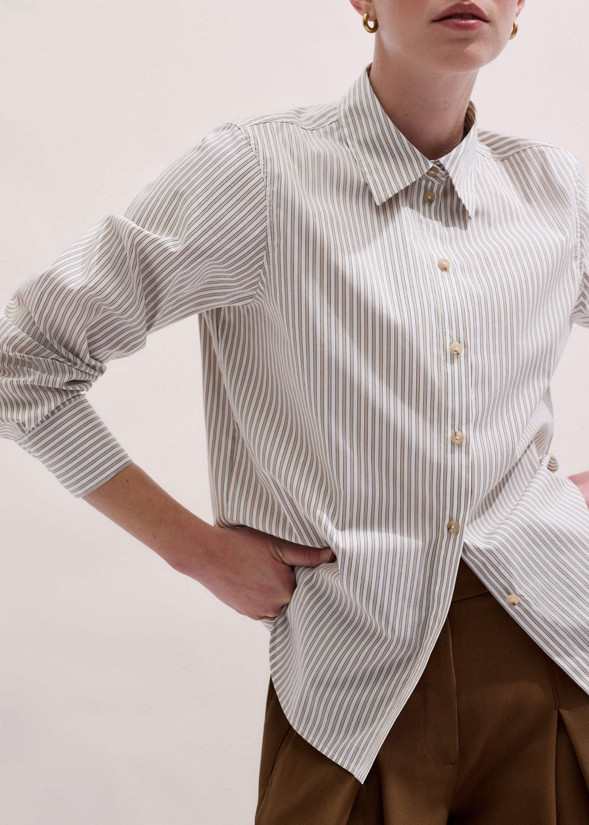 White Stripe Relaxed Forever Shirt | ME+EM Clothing