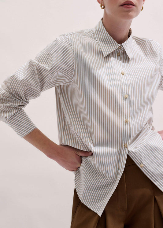 White Stripe Relaxed Forever Shirt | ME+EM Clothing