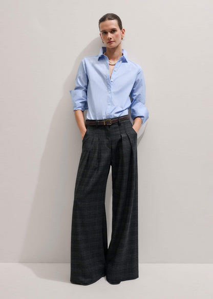 Blue Cotton Stripe Shirt | ME+EM Clothing