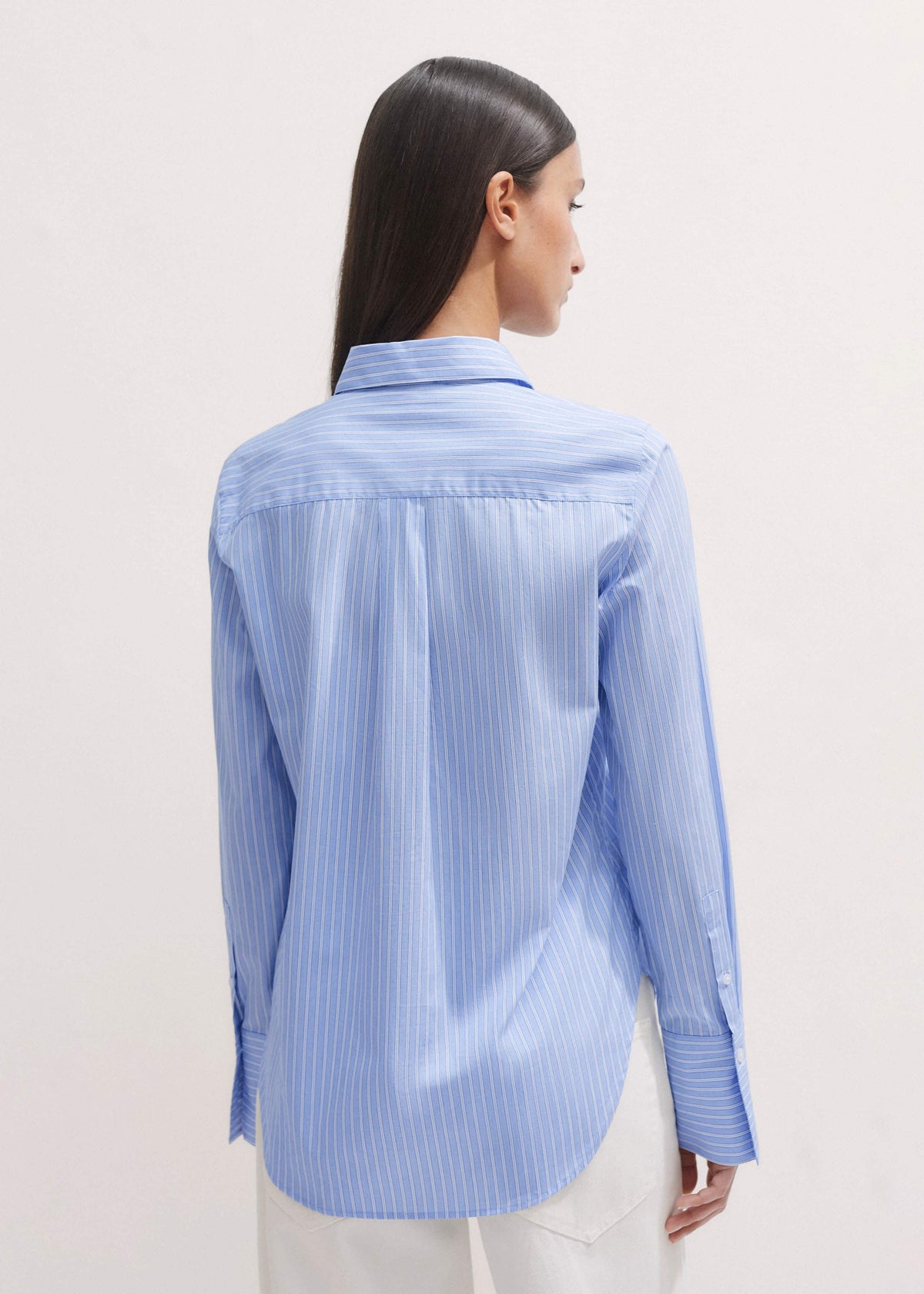 Blue Cotton Stripe Shirt | ME+EM Clothing