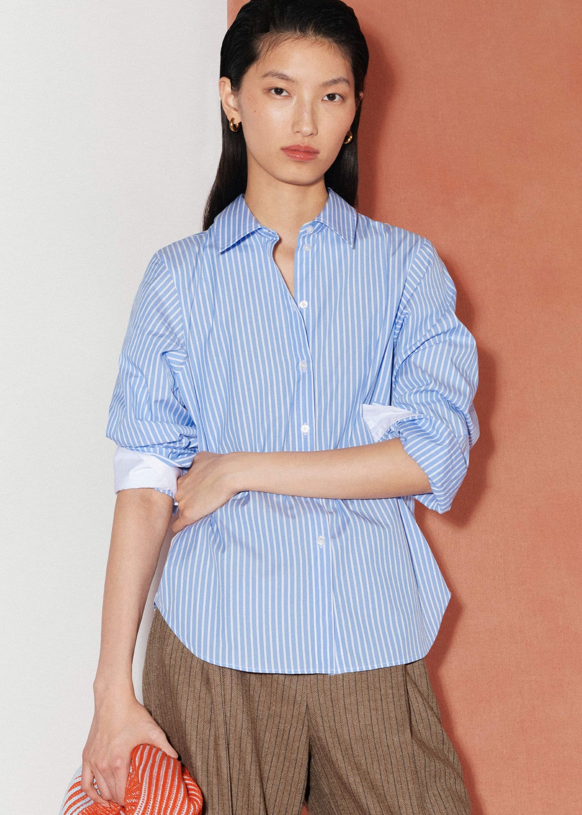 Blue Double Cuff Relaxed Forever Shirt | ME+EM Clothing