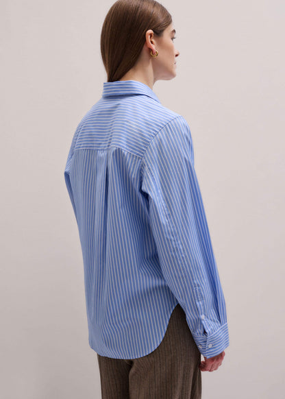 Blue Double Cuff Relaxed Forever Shirt | ME+EM Clothing
