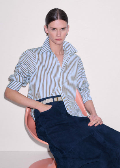 Blue Stripe Relaxed Forever Shirt | ME+EM Clothing