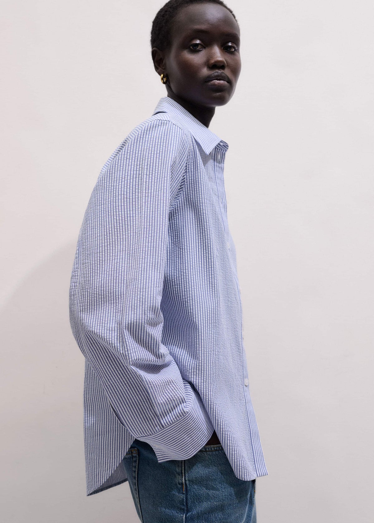 Blue Stripe Relaxed Forever Shirt | ME+EM Clothing