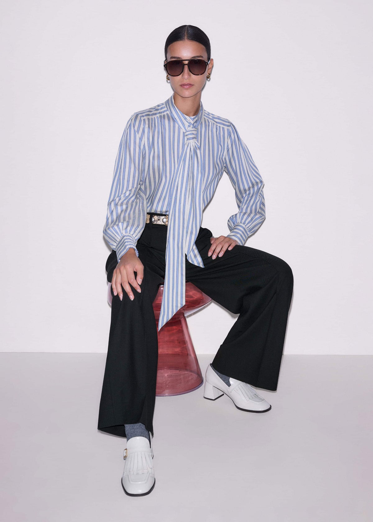 Blue Soft Stripe Shirt + Neck Tie | ME+EM Clothing