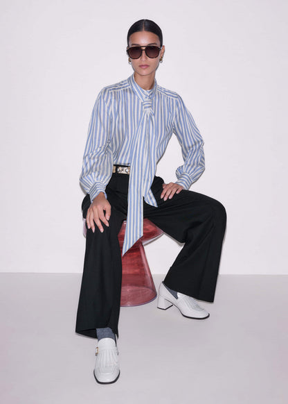 Blue Soft Stripe Shirt + Neck Tie | ME+EM Clothing