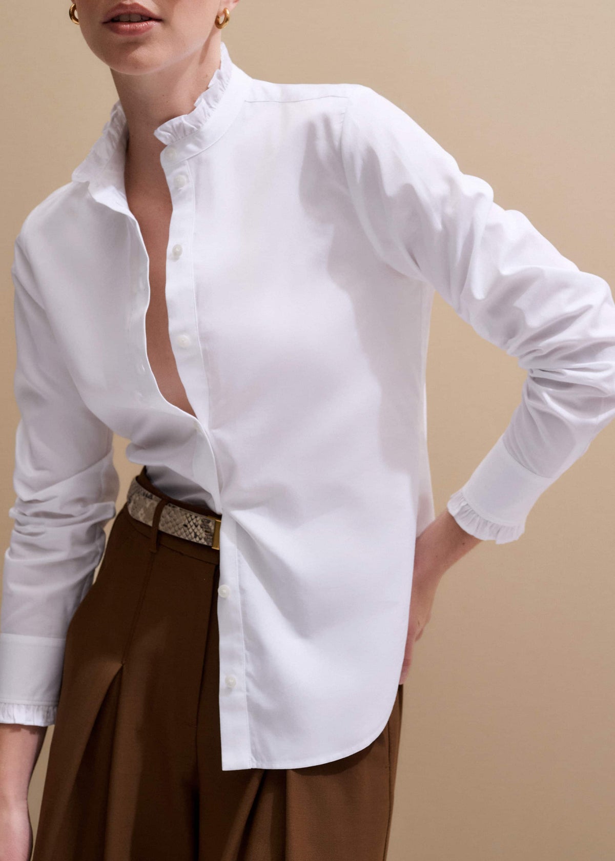 White Impossibly Soft Feminine Shirt | ME+EM Clothing