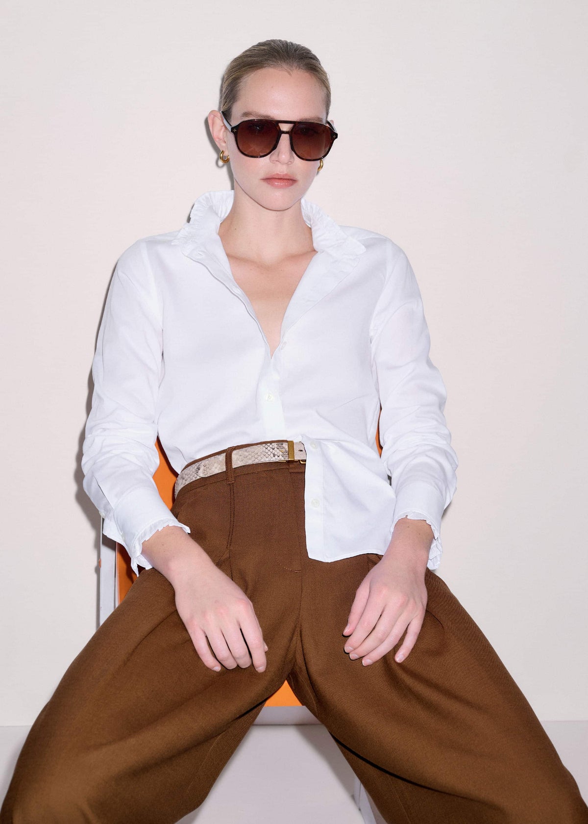 White Impossibly Soft Feminine Shirt | ME+EM Clothing