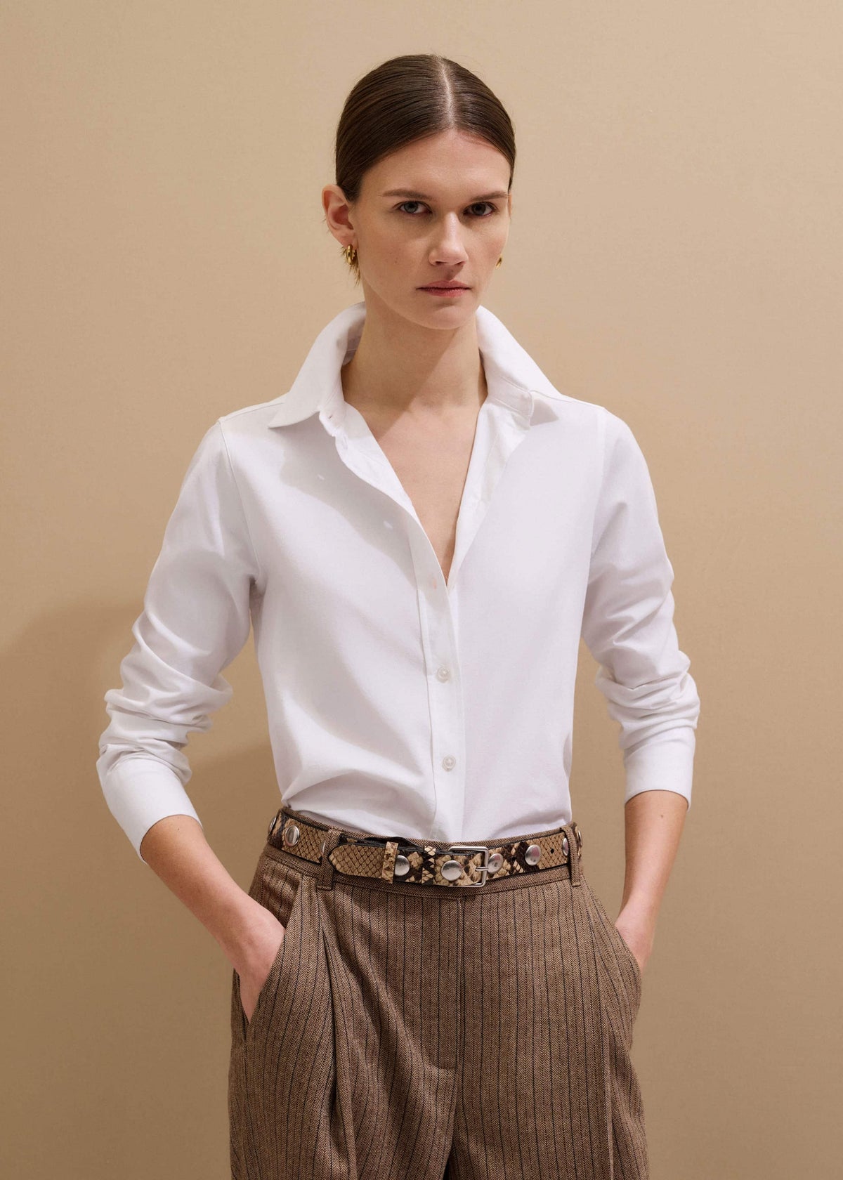 White Travel Layering Shirt | ME+EM Clothing