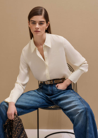 Cream Silk Shirt | ME+EM Clothing