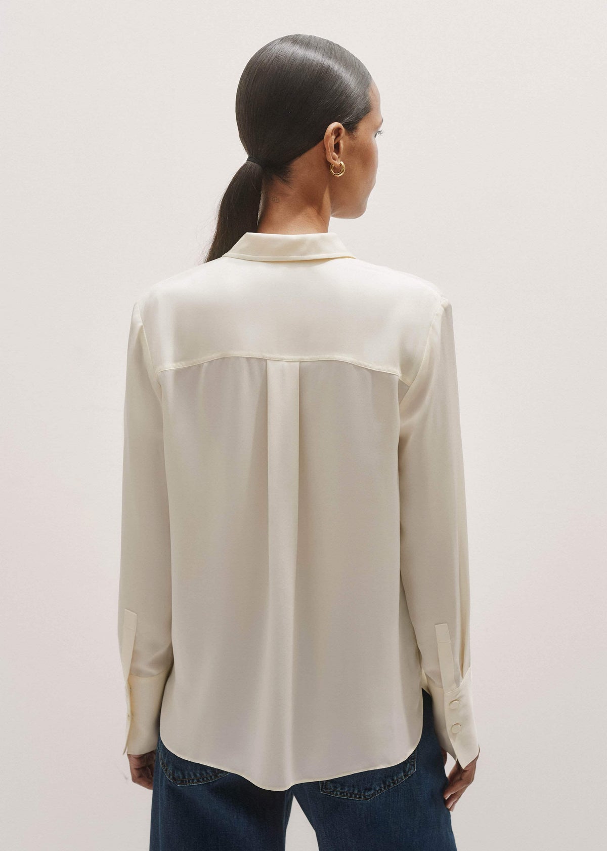 Cream Silk Shirt | ME+EM Clothing