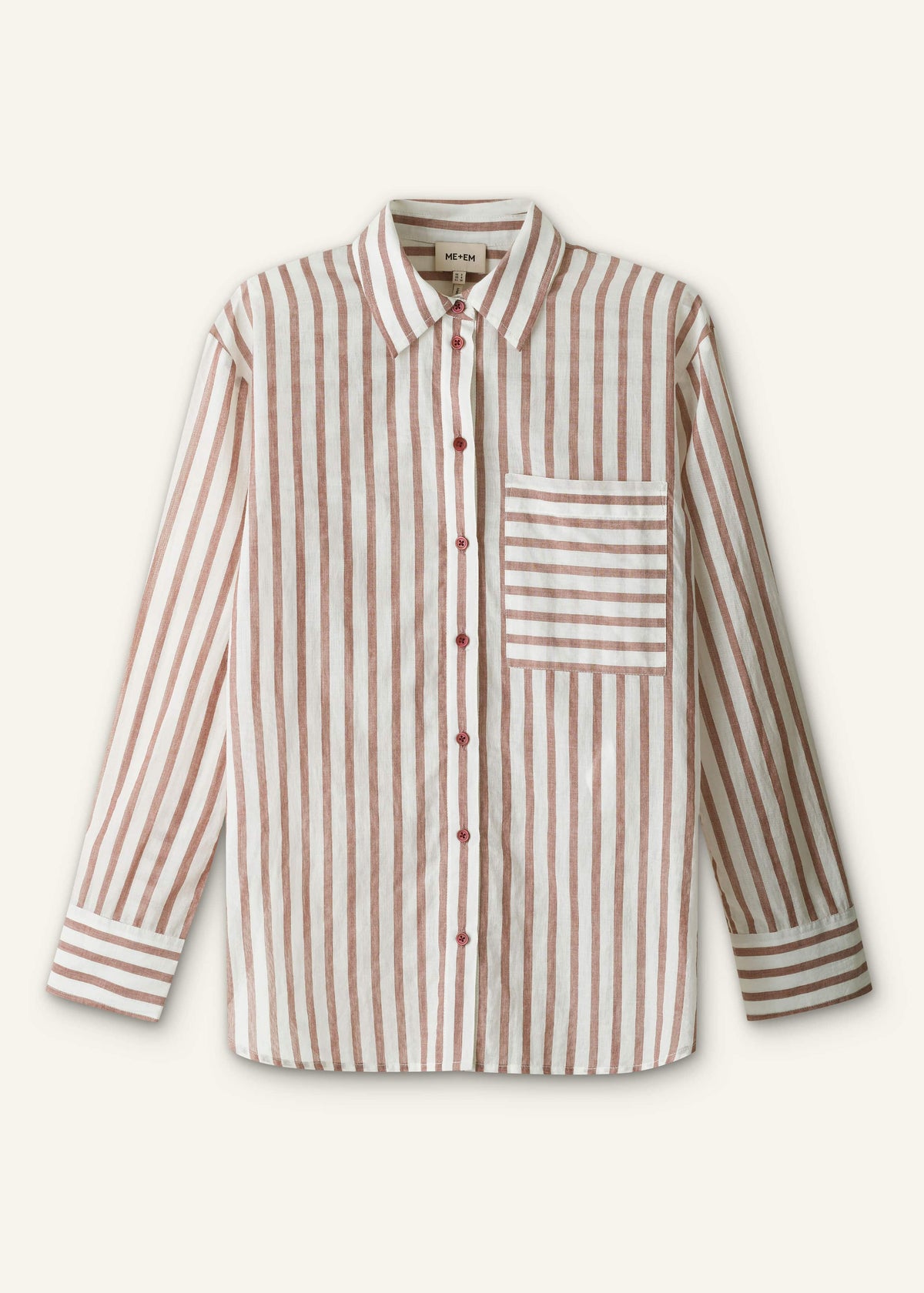 Cinnamon Brown Stripe Boyfriend Shirt | ME+EM Clothing
